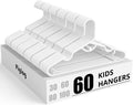 60 Pack Plastic Baby Hangers - Kids Clothes Hanger for Closet, 11.4 Inch White Toddler Infant Hanger for Nursery Boys and Girls Hangers Kids Size, Non-Slip, Non-Distorting from Stretching