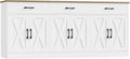 HOSTACK 71" Large Sideboard Buffet Cabinet with Storage, Farmhouse Coffee Bar Cabinet with 3 Drawers, Long Kitchen Buffet Table, Kitchen Sideboard Storage Cabinet for Dining Room, Living Room, White