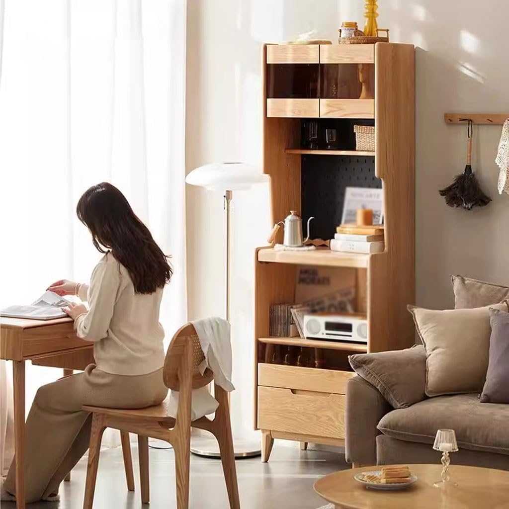 Entryway Cabinet All Solid Wood Sideboard Modern Simple Small Apartment Dining Room Oak Multi-Functional Storage Cabinet Sideboard Storage Cabinet