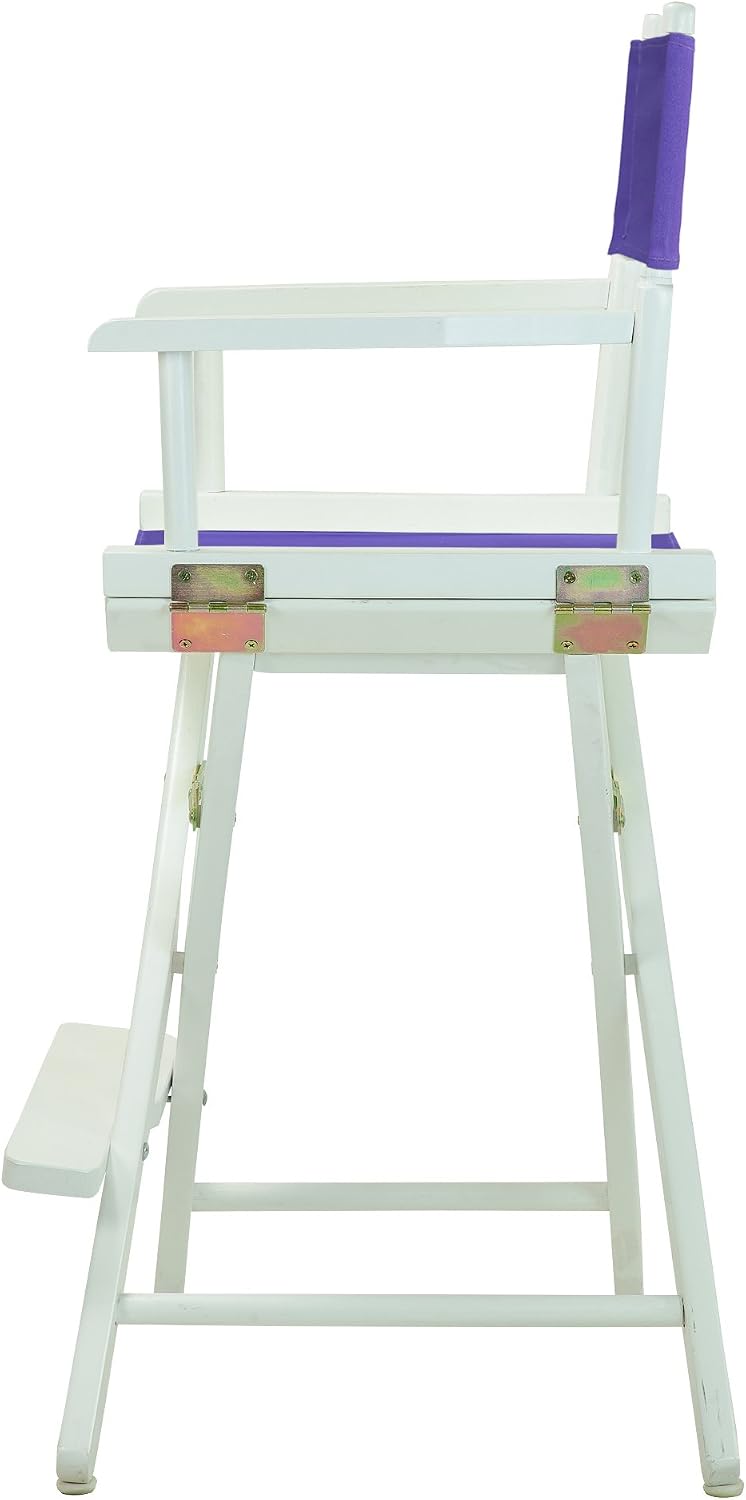 Casual Home 220-01/021-41 Temporary Seating Director Chair 24" - Counter Height WhiteFrame/Purple Canvas
