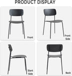Sidanli Stackable Chairs Set of 4, Waiting Room Chairs with Metal Legs and Ergonomic Plastic Seat, Stacking Office Chairs for Conference Reception Church Banquet, Black