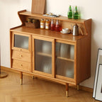 Entryway Cabinet Retro Wooden Dining Side Storage Cabinet Japanese Style Living Room Entrance Decoration Furniture Sideboard Storage Cabinet(120x42x120cm)