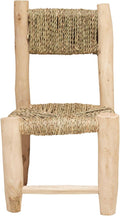 Home Maison Chair, Raw Laurel Wood Doum Palm Fiber, Natural, 45 x 20 x 20 cm