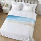 Bed Runner Scarf for King Size Bed, Blue Summer Beach Beds Scarf Throws for Foot of Bedding, Coastal Ocean Nautical Seaside Decorative Beds Runners for Bedroom Guestroom, 94"x20"