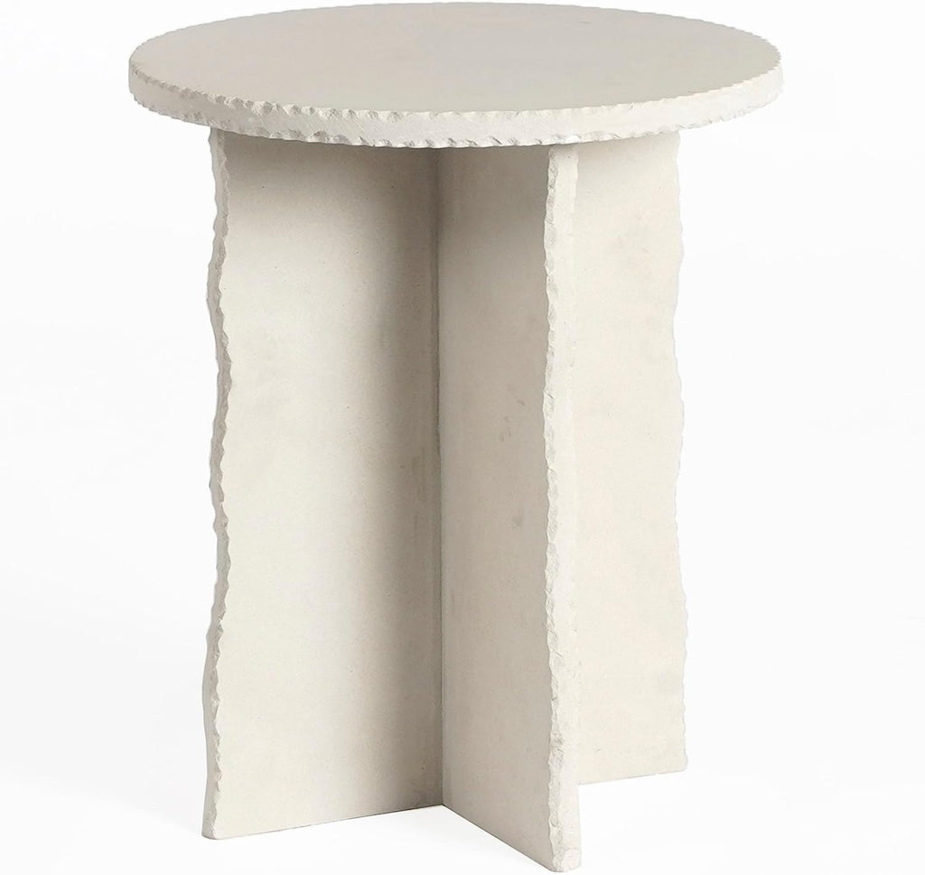SAFAVIEH Couture Collection – Raybrook Stone Round Accent Table, Fully Assembled Mint Sandstone Side Table (SFV5785A)