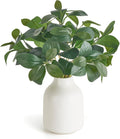 Dahey 10 Inch Fake Plants in Small White Ceramic Vase Realistic Artificial Faux Plants Indoor Modern Farmhouse Table Centerpieces for Bathroom Kitchen Shelf Living Room Home Greenery Decor