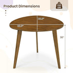 Giantex 35.5" Dining Table for 2-3, Farmhouse Wooden Kitchen Table with Solid Rubber Wood Legs, Space-Saving Dinner Table for Dinette, Living Room, Dorm, Home Office, Walnut