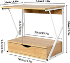 Kitchen Countertop nizer with 3 Tier Microwave Shelf Metal Frame Oven Rack Wood Stand with Drawer 2 Tier Storage and nization Solution for Home