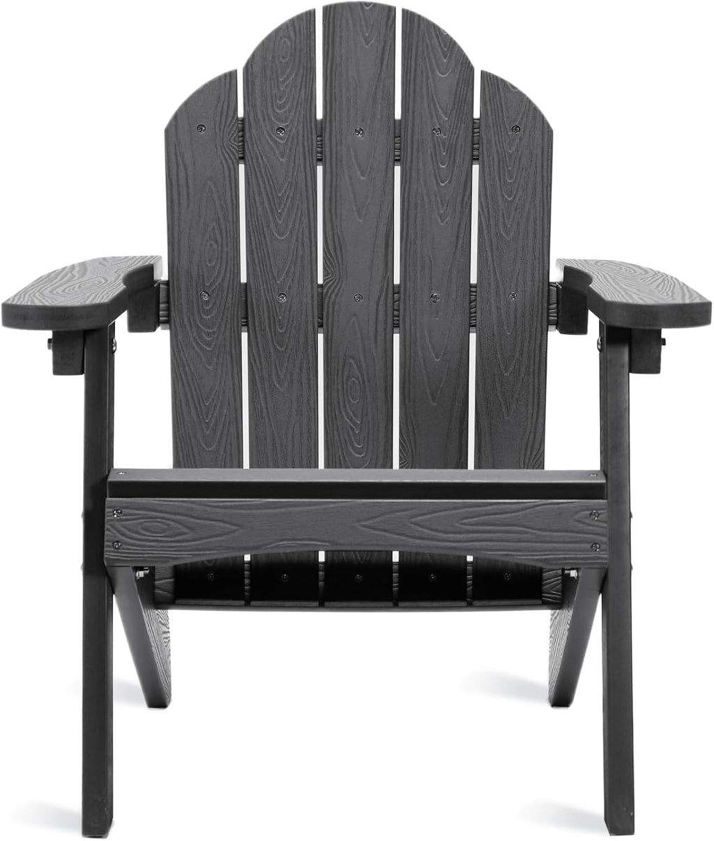 LUE BONA Kids Adirondack Chair, Gray Poly Lumber Plastic Chair, Toddler Adirondack Chair Weather Resistant, Kids Outdoor Patio Adirondack Lounge Chair for Balcony, Backyard, Preschool