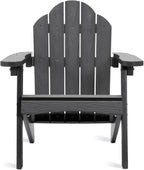 LUE BONA Kids Adirondack Chair, Gray Poly Lumber Plastic Chair, Toddler Adirondack Chair Weather Resistant, Kids Outdoor Patio Adirondack Lounge Chair for Balcony, Backyard, Preschool