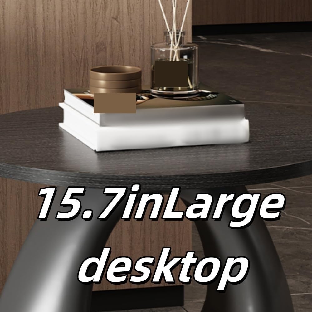 Round Side Table, Creative Nightstand, Stylish Sofa Accent Table, Suitable for Living Room, Bedroom, Balcony