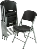 LIFETIME 80407 Commercial Grade Folding Chairs, 4 Pack, Black/Silver