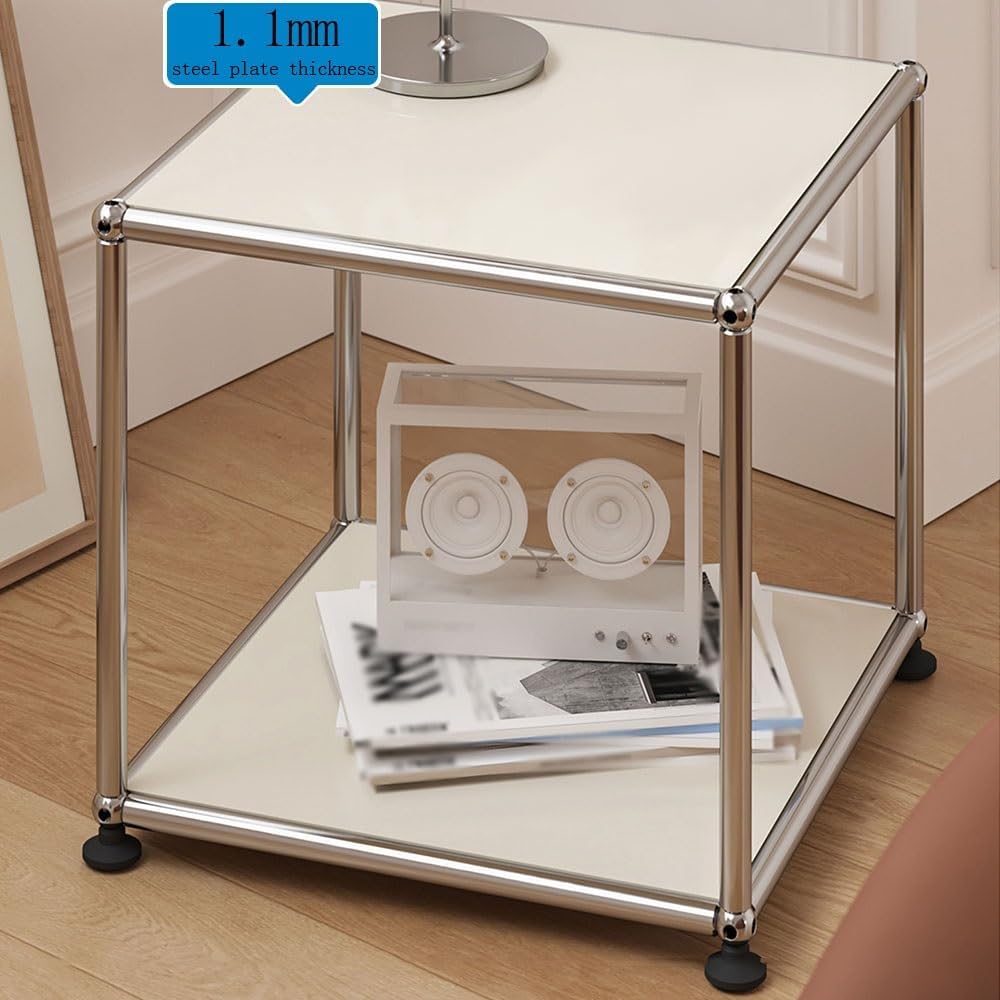 Table Modular Sofa Side Table Arbitrarily Spliced Storage Modern Minimalist Living Room Cabinet Coffee Table(White,Small)