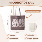 Christian Tote Bag, Good News Religious Jesus Canvas Totes Bag Christian Reusable Grocery Shopping Bags