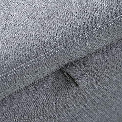 Nurture& The Ottoman Premium Quality Storage Ottoman for Nursery with Stain-Resistant Performance Fabric (Gray)