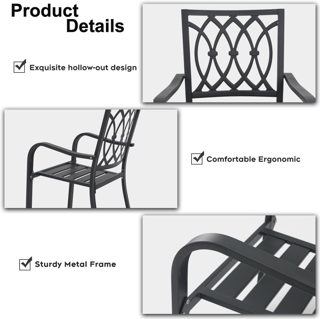 Heavy-Duty Metal Chair with Breathable Design
