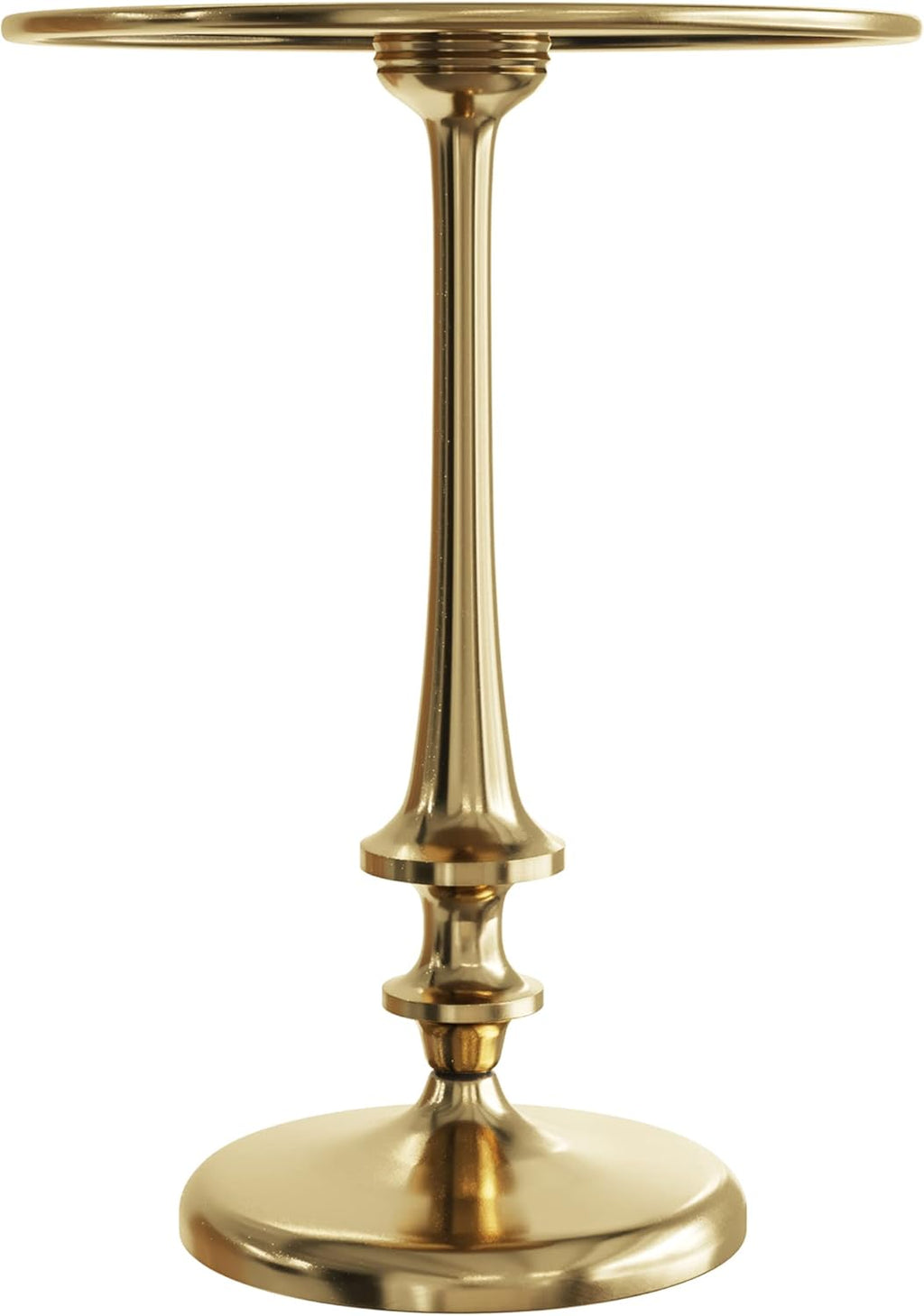 Side Table - Iron Pedestal Table with Antique Gold Finish for Couch, Loveseat, Entryway, or Bed - Vintage Living Room Furniture by Lavish Home