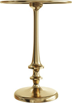 Side Table - Iron Pedestal Table with Antique Gold Finish for Couch, Loveseat, Entryway, or Bed - Vintage Living Room Furniture by Lavish Home