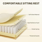 Gaming Chair Racing for Adult, Office Chair with Footrest Massage Lumbar Cushion, Velvet Fabric Reclining Video Game Chairs, Ergonomic Computer Chairs Height Adjustable, for Home Streaming, Beige