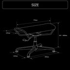 Bauhutte Gaming Ottoman Wide M BOT-700M-BK Mesh, Breathable, Footrest Stool, Office Chair, Gaming Chair, Under Desk