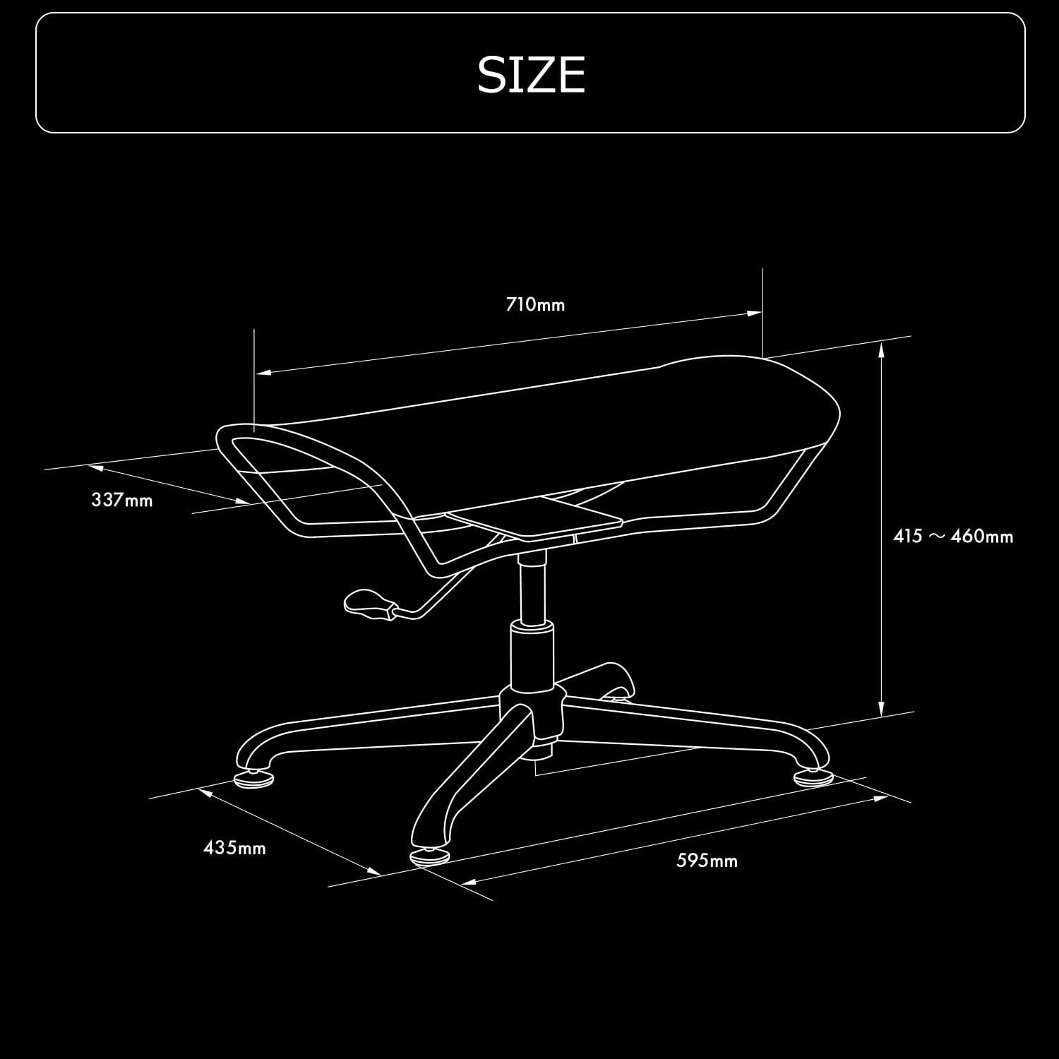 Bauhutte Gaming Ottoman Wide M BOT-700M-BK Mesh, Breathable, Footrest Stool, Office Chair, Gaming Chair, Under Desk