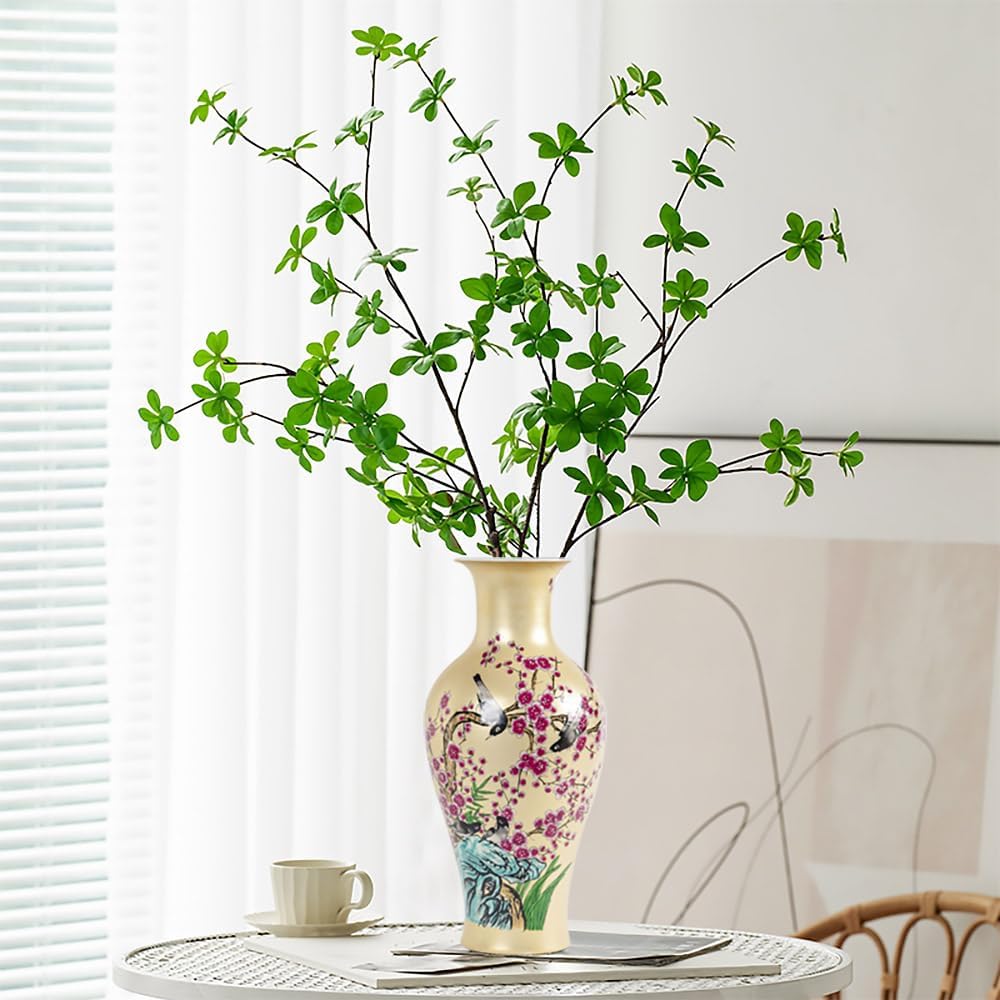 Qinlang 14 in Ceramic Vases for Flowers, Golden Flower Vase for Centerpieces