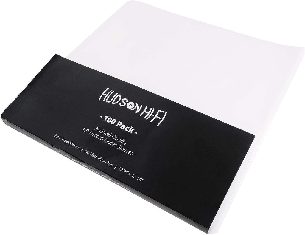 Hudson Hi-Fi 100x Inner & 100x Outer Protective Sleeves for Vinyl & Records Cover Art - Blocks Scratches, Static, Dust, Damage - Acid-Free, Smooth Slide - Fits Single Double Gatefold LP Sleeve