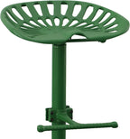 Carolina Chair & Table Adjustable Iron Tractor Seat Barstool (Green)