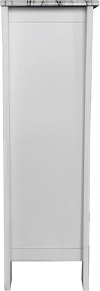 Kings Brand Hiland Bar Cabinet Wine Storage With Glass Holders & Drawer, White, White