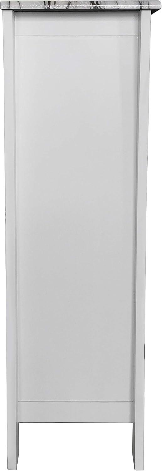 Kings Brand Hiland Bar Cabinet Wine Storage With Glass Holders & Drawer, White, White