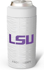 Frost Buddy NCAA Universal Buddy - Fits all - Stainless Steel Can Cooler for 12 oz & 16 oz Regular or Slim Cans & Bottles - Stainless Steel (College Team Tigers)