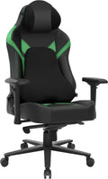 Ergonomic Gaming Chair, Wyrdforging Computer Desk Chairs, 4D Armrests, High Back Office Chair With Headrest & Lumbar Pillow, Tilt Rocker Recliner, Heavy-Duty Base, Black PU Leather & Green Suede Combo