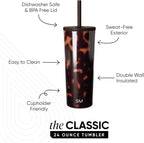 Simple Modern Classic Tumbler with Straw Lid | Insulated Iced Coffee Cup Reusable Stainless Steel Water Bottle Travel Mug | Gifts for Women Men Her Him | 24oz | Tortoise