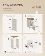 VASAGLE File Cabinet, 2-Drawer Filing Cabinet for Home Office, Modern Farmhouse, Adjustable Hanging Rail for A4 Letter Files, Printer Stand, Study Bedroom, Rustic White and Honey Brown UOFC086WJ02S
