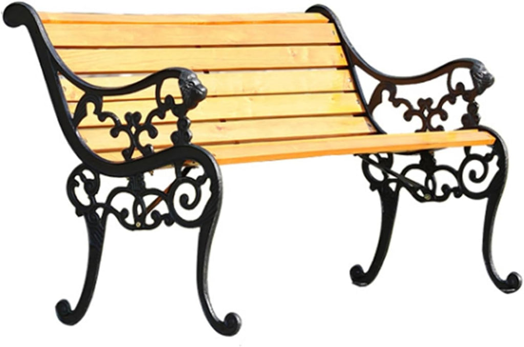 Garden Outdoor Courtyard Garden Leisure Bench, Cast Iron, Suitable for Park Courtyard Porch Balcony Seat(180cm)