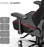 Cybeart | Stealth - NEO Series Gaming/Office Chair | 4D Armrest, NeoTek™ Leatherette, AeroMag™ Neck & Lumbar Pillow, Recline & Tilt