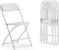 ONBRILL Folding Chairs 4 Pack, 550LBS Capacity Heavy Duty Plastic Folding Chairs with Reinforced Steel Frame, Portable Commercial Chair for Indoor and Outdoor, Wedding, Party, Office, White