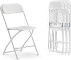 ONBRILL Folding Chairs 4 Pack, 550LBS Capacity Heavy Duty Plastic Folding Chairs with Reinforced Steel Frame, Portable Commercial Chair for Indoor and Outdoor, Wedding, Party, Office, White