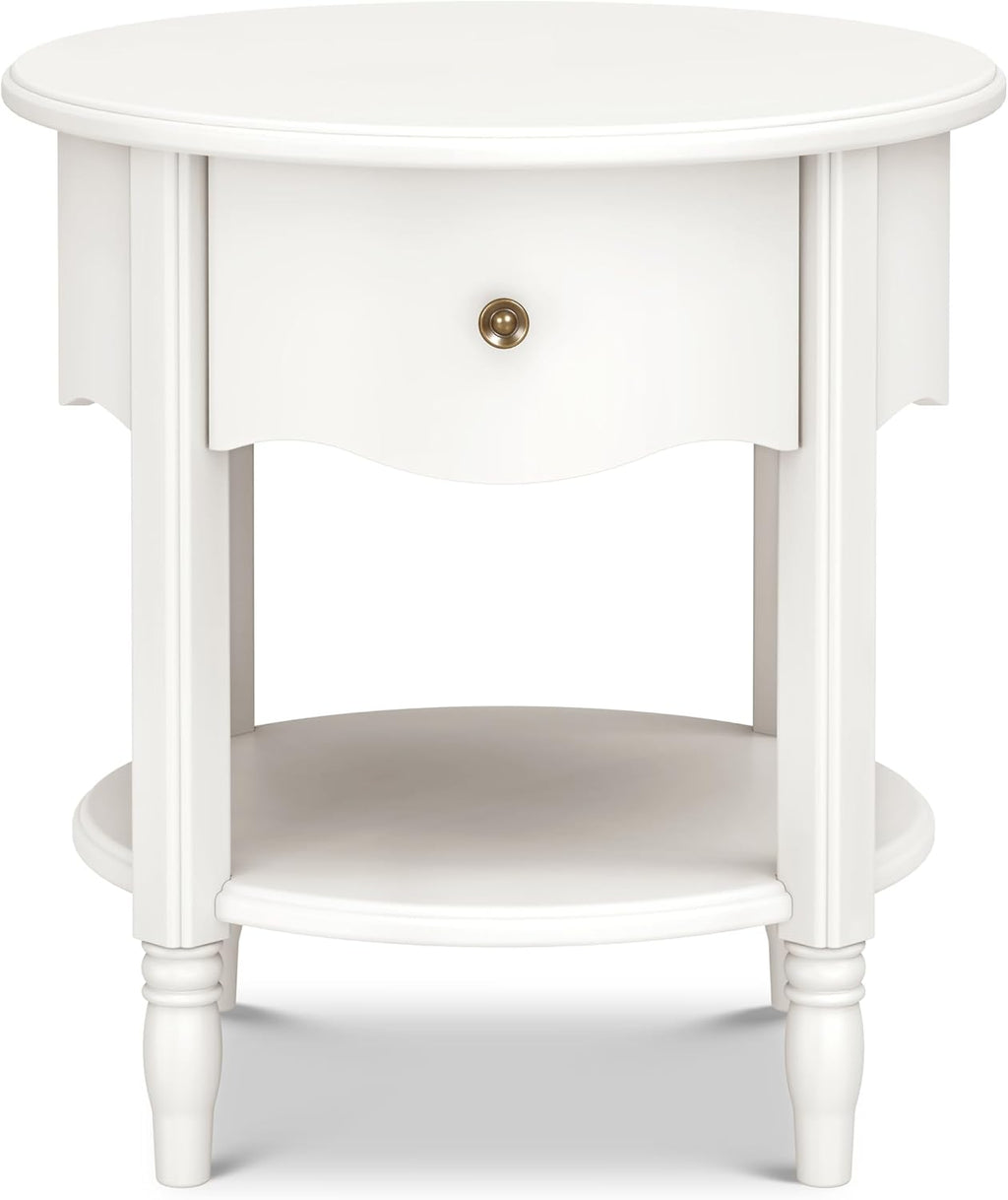 Namesake Liberty Assembled Nightstand in Warm White, Greenguard Gold Certified, Nightstand for Baby and Kids Room, Fully Assembled