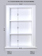 14x24 Aiden Recessed Wall Niche Medicine Cabinet Replacement, in The Wall Bathroom Cabinet Insert Shelf/Shelves, Made in North America, Real Wood, NO MDF, Plain, White