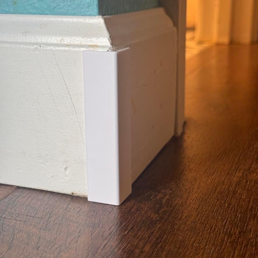 Pro-Tasker Hard-Shell Corner Protector | 3.5" Height x 3/4" Flush Fit Baseboard & Cabinet Guard | Deflects Robot Vacuums | 3D Printed in USA