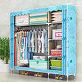 Simple Wardrobe Reinforced Thicken Cloth Sturdy Steel Frame Assembly Oxford Locker Hanging