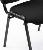 Stackable Chairs, Waiting Conference Room Office Reception Chair Armless Guest Stacking Chair for Breakroom Banquet Lobby Hall Training Room (Mesh-Cushion,Black,5PCS)