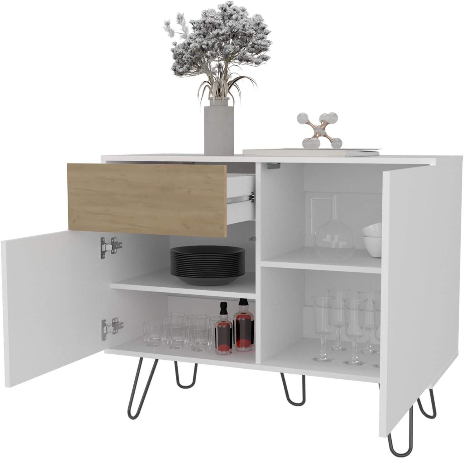 Pantry Sideboard with Hairpin Legs, Storage Cabinet for Kitchen Dining Living Room,for Kitchen Home