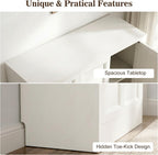 39" Modular Buffet Sideboard Cabinet, Expandable Storage Cabinet System, 3-Door Coffee Bar Cabinet with Adjustable Shelves, Waterproof Media Console for Living Room, White