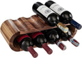 MultiBey 8-Bottle Acacia Wood Wine Rack - Freestanding Wine Compact Countertop & Cabinet Storage, Tabletop Wine Liquor Bottle Holder for Kitchen, Bar (16.34"x5.91"x4.92")