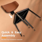 Dining Chairs Set of 4, Modern Armless Faux Leather Kitchen Chairs with Curved Back, Easy to Assemble & Clean for Dining Rooms, Cafes, Restaurants, and Small Spaces, Brown