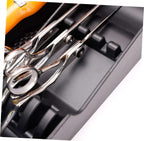 Stylist Tool Box Organizer,Clipper Professional Station Salon Clippers Portable Notches with Scissors Storage Case Organizer Tray Tools Hair for Barber Keeper Trimmer Holder Haircut Razor (Black)