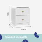 Storkcraft Next Santos 2-Drawer Nightstand, White with Natural | GREENGUARD Gold Certified, Pre-Installed Drawer Tracks for Easier Assembly, Nightstand Organizer for Kids Bedroom