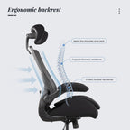 400lbs Ergonomic Drafting Tall Office Chair for Adjustable Standing Desk with Flip-Up Arms, Headrest (with Footring, Black)